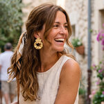 Boucles d oreilles Palma - Acier inoxydable - bijoux fantaisie femme - Olympe bijoux - boucles pendantes - earcuff - creoles- boucles fleur été2