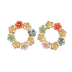 Boucles d oreilles Flora - Acier inoxydable - bijoux fantaisie femme - Olympe bijoux - boucles pendantes - earcuff - creoles- boucles fleur été-1
