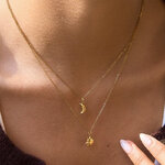 Collier Sienna multirang lune soleil - Acier inoxydable - Bijoux fantaisie femme - idée cadeau -été - Olympe bijoux - Colliers - chaine- choker