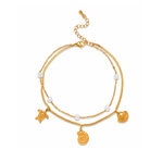 Chaine de cheville Thalassa - coquillage tortue étoile de mer - Acier inoxydable - Bijoux femmes idées cadeau - Olympe bijoux