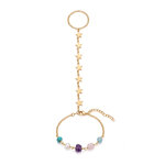 Chaine de main violetta- etoiles perles vert violet bleu blan - Acier inoxydable - Bijoux femmes idées cadeau - Olympe bijoux - bracelet cheville4