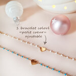 calendrier de lavent 12 cases enfant bijoux fantaisie en acier inoxydable - Olympe bijoux- bracelet coeur2