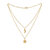 Collier Sienna multirang lune soleil - Acier inoxydable - Bijoux fantaisie femme - idée cadeau -été - Olympe bijoux - Colliers - chaine- choker0