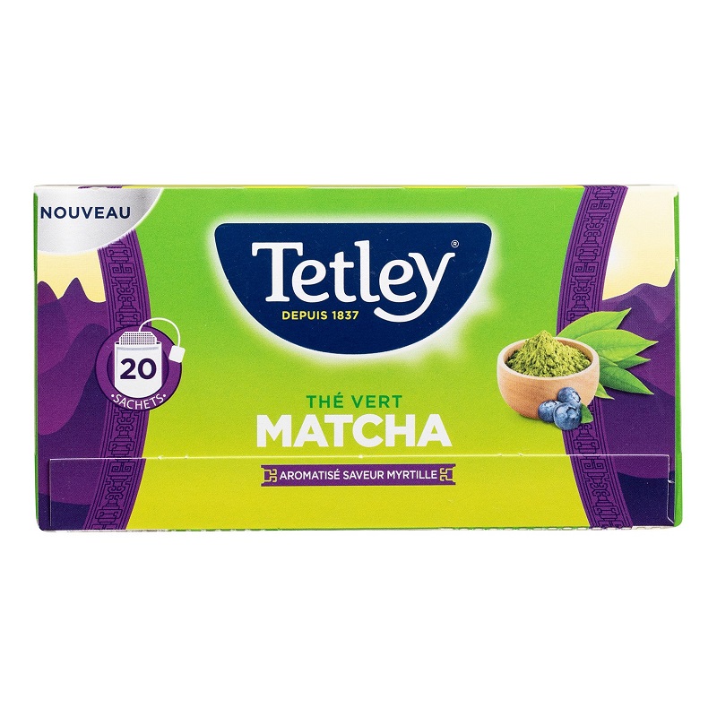 TETLEY - THE VERT MATCHA MYRTILLE 20 sachets - Thé et Infusions Vrac ...