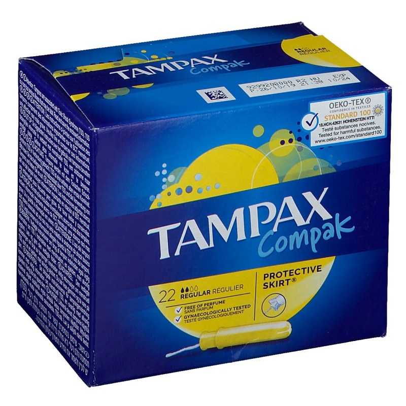 Tampons hygiéniques avec applicateur Tampax Compak Cotton x14