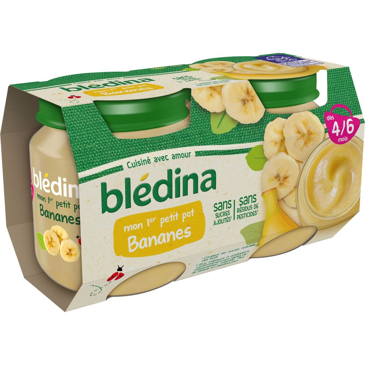 Compotes bébé dès 4 mois pomme pruneaux BLEDINA