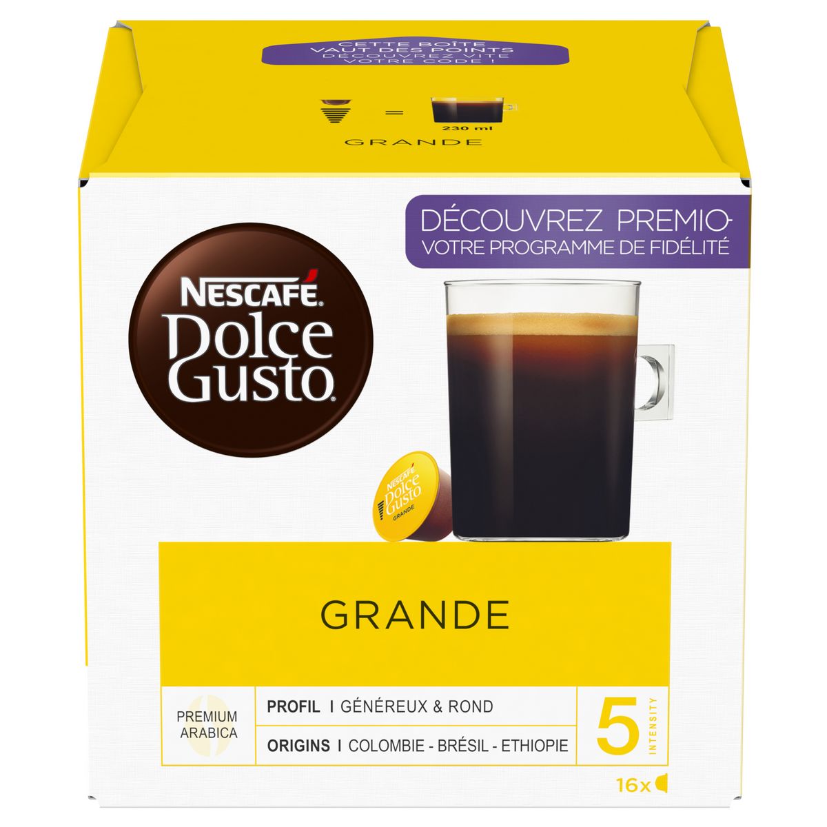 Nescafe Dolce Gusto Dolce Gusto Lungo - Café Quotidien 16 Capsules  Intensite - 6 - Prix pas cher