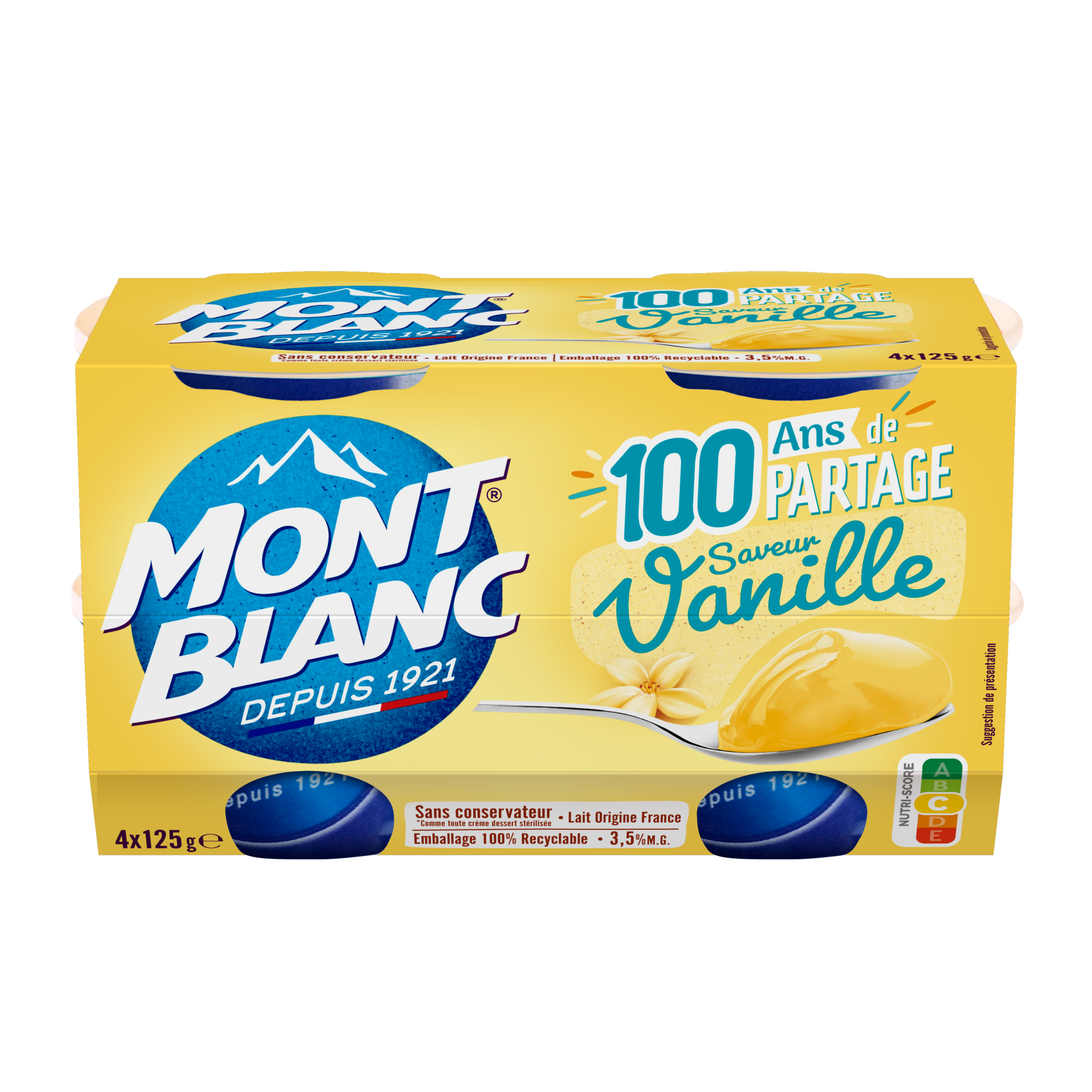 MONT BLANC - CREME DESSERT VANILLE 4 x 125g