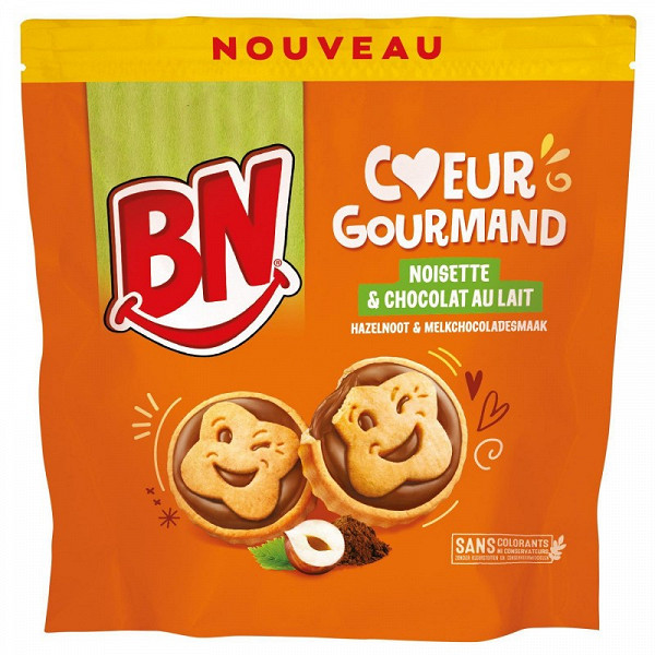 BN - BISCUIT COEUR GOURMAND CHOCOLAT NOISETTE Paquet de 228g