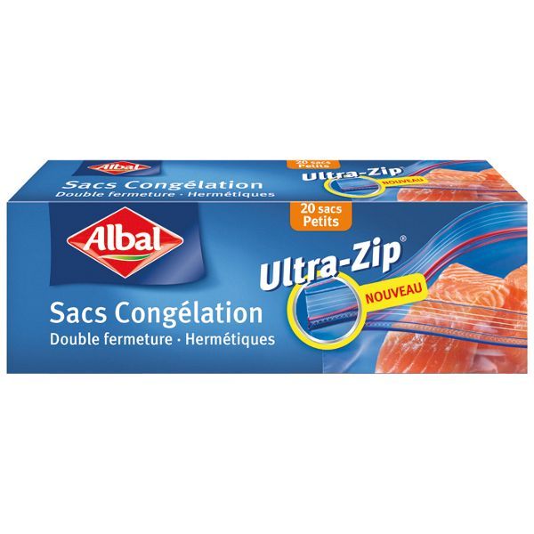 ALBAL - SAC CONGELATION ULTRA ZIP 17 x 17cm paquet de 20 - Les  Indispensables au Quotidien/Conservation, Cuisson, Congélation 