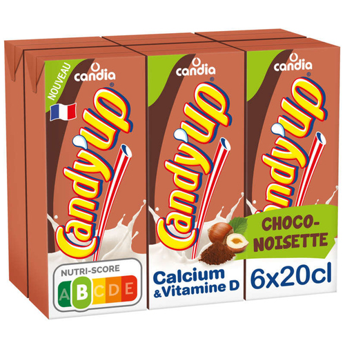 CANDIA - BOISSON LACTEE CHOCOLATEE GOUT NOISETTE CANDY\'UP 6 x 20cl