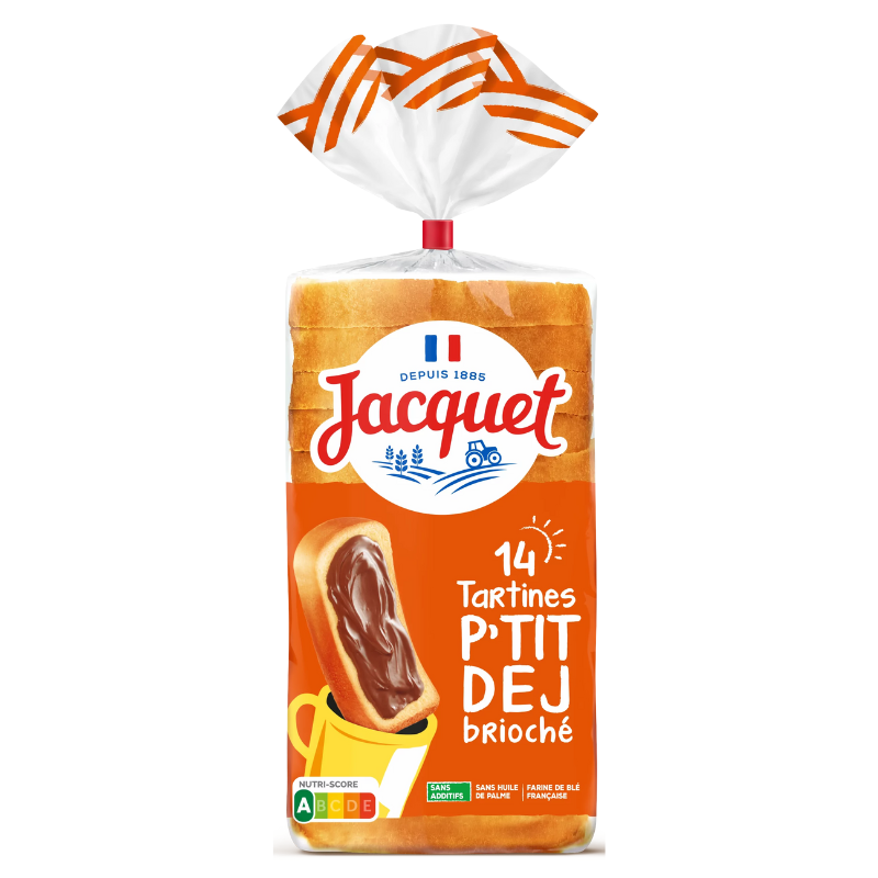 JACQUET - PAIN DE MIE TARTINE BRIOCHE Paquet de 14 tranches