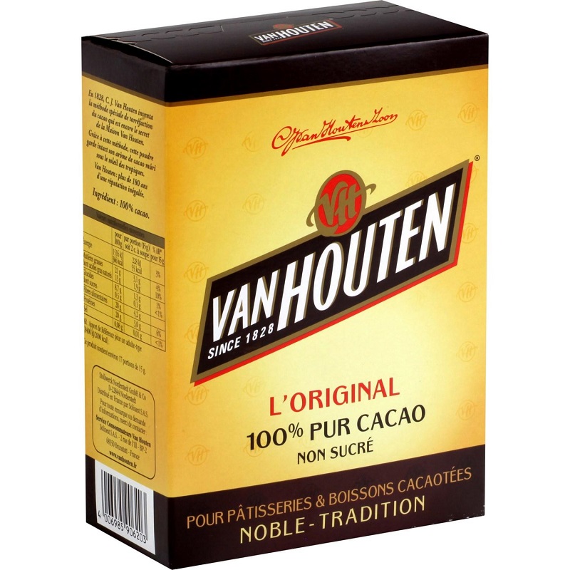 VAN HOUTEN - CHOCOLAT EN POUDRE 100% PUR CACAO SANS SUCRE 255g