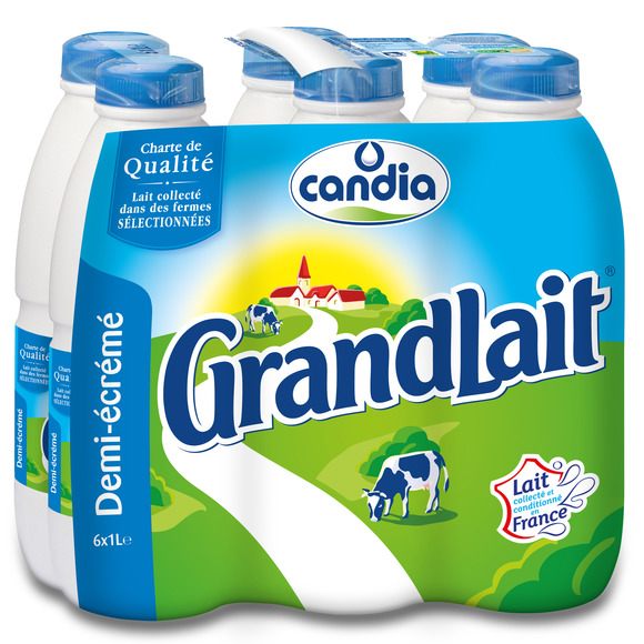 CANDIA Lait doux et léger sans lactose 6x1l pas cher 