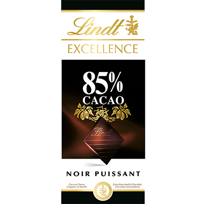 Carrés chocolat noir Excellence Pailleté Dentelle Lindt - Boîte