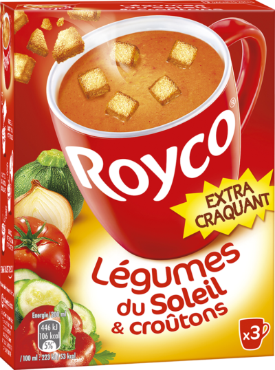 ROYCO - LEGUMES DU SOLEIL ET CROUTONS Paquet de 3 sachets - Soupes