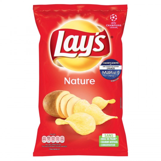 LAY'S - CHIPS NATURE Paquet de 135g - Apéritif et Chips/Les Chips 