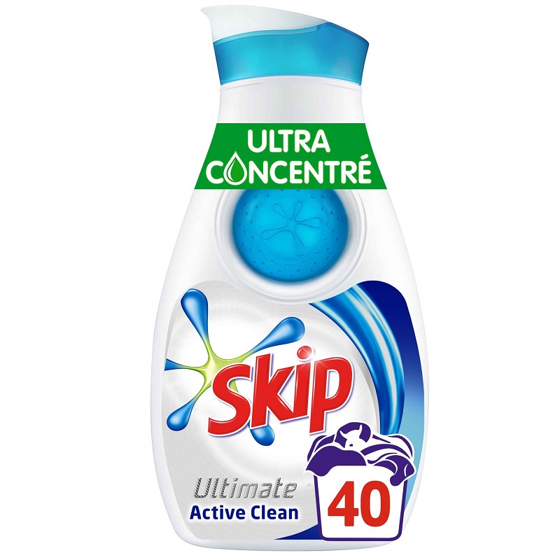 SKIP - LESSIVE LIQUIDE ULTIMATE ACTIVE CLEAN Bidon de 1400ml - Le  Linge/Lessive Liquide 