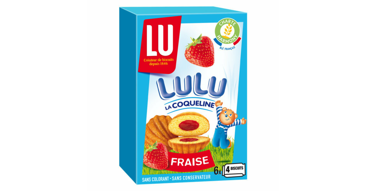 LU Lulu La Coqueline Fraise 4 Boîtes De 6 Sachets Gâteaux à