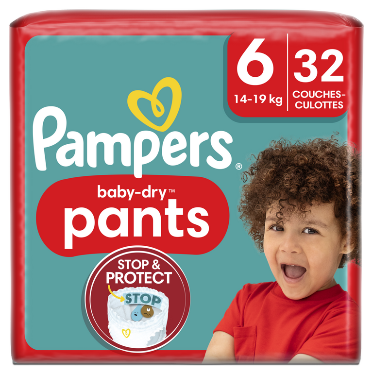 Pampers Baby Dry - Couches-Culottes Taille 6 (+15 kg) Le paquet de 66  couches