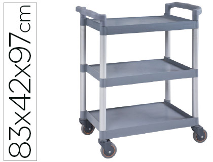 Chariot de service Q-Connect acier inoxydable vue 2