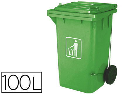 Conteneur de tri sélectif verre Q-Connect vert 100 L vue 2