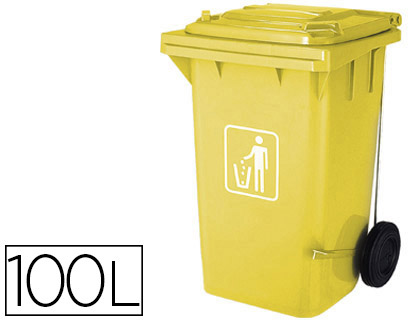 Conteneur de tri plastique et emballages Q-Connect jaune 100 L vue 2