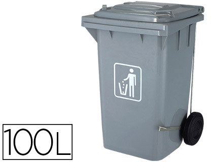 Conteneur déchets organiques Q-Connect gris 100 L vue 2