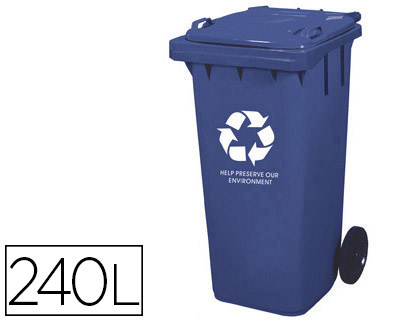 Conteneur à déchets à roues Q-Connect bleu 240 L vue 2