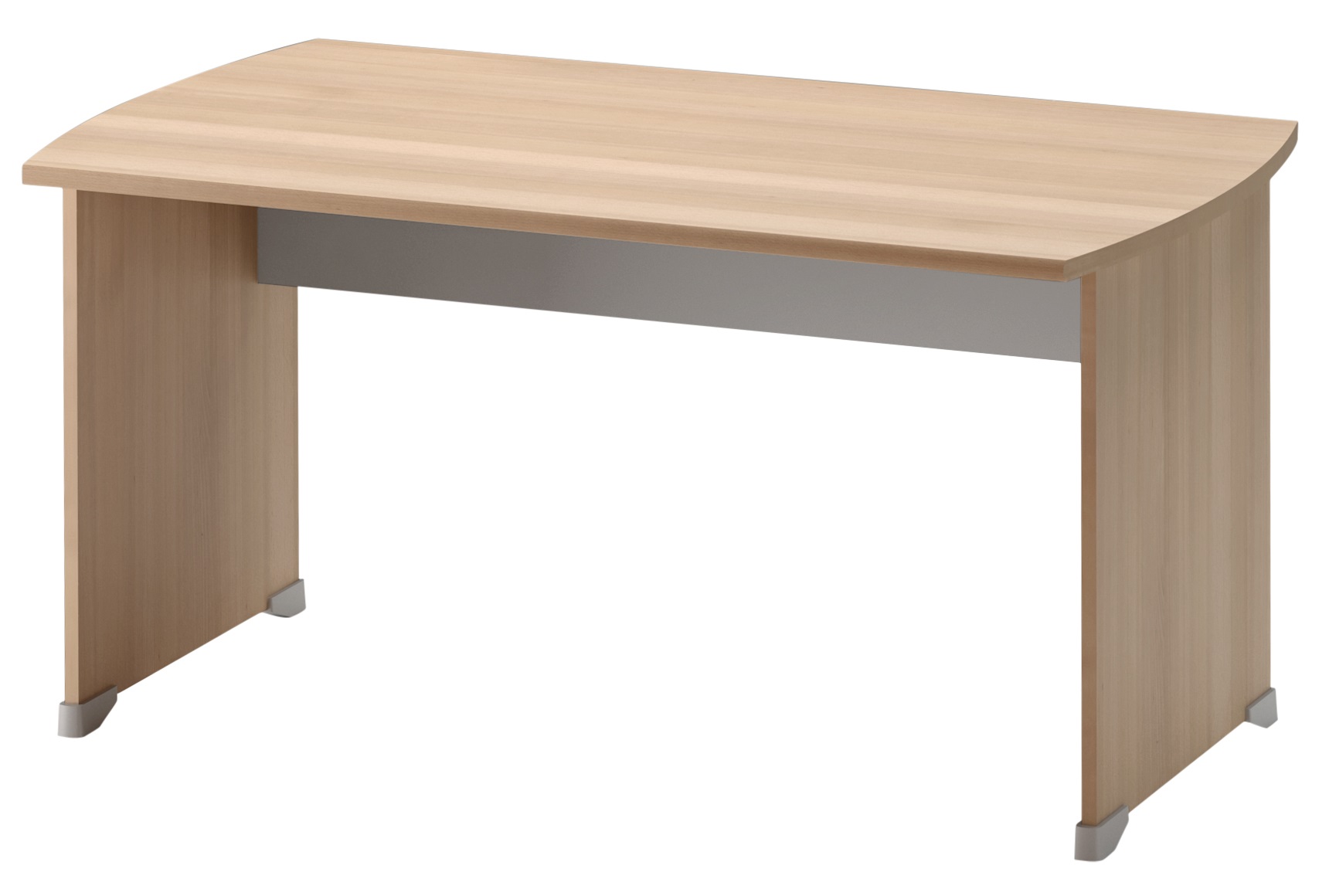 Bureau droit Jazz+ 140 cm pieds panneaux hêtre ambré et gris météor Gautier Office