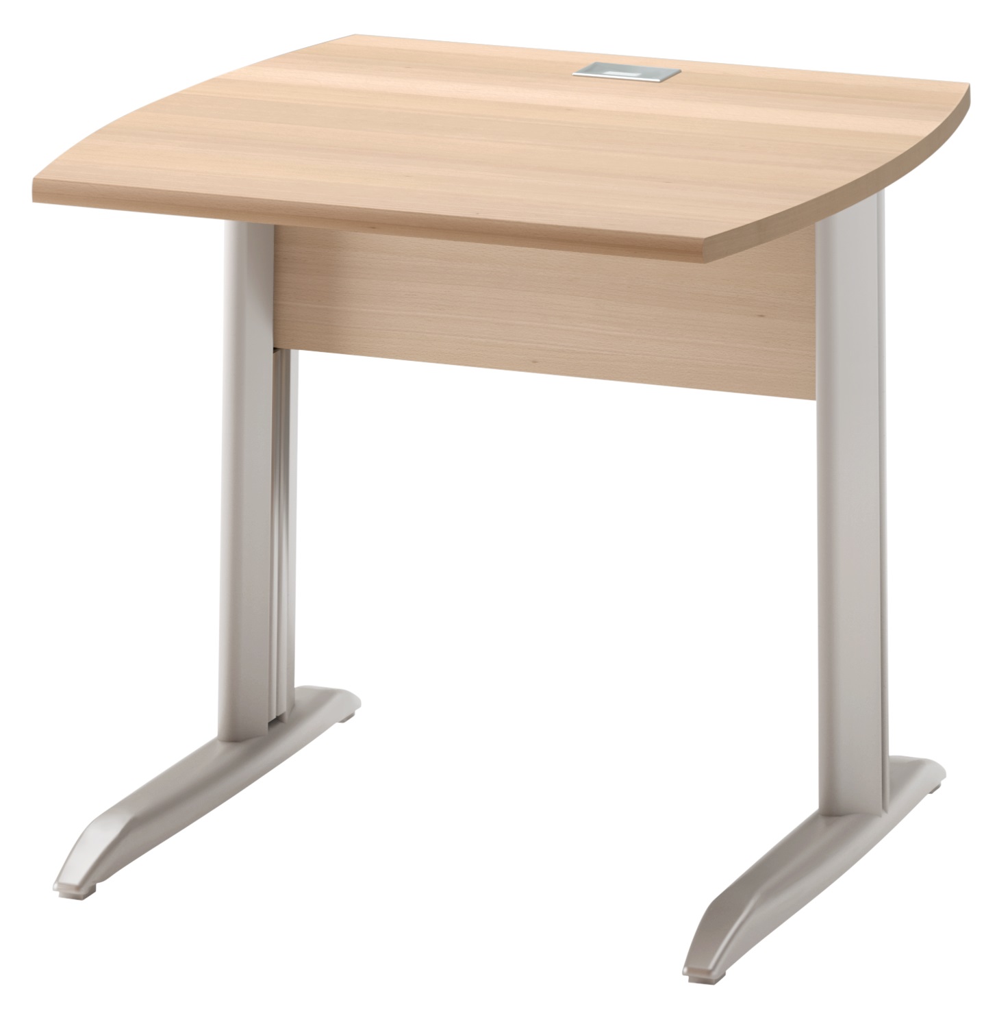 Bureau droit Jazz+ 80 cm pieds métal hêtre ambré et gris météor Gautier Office