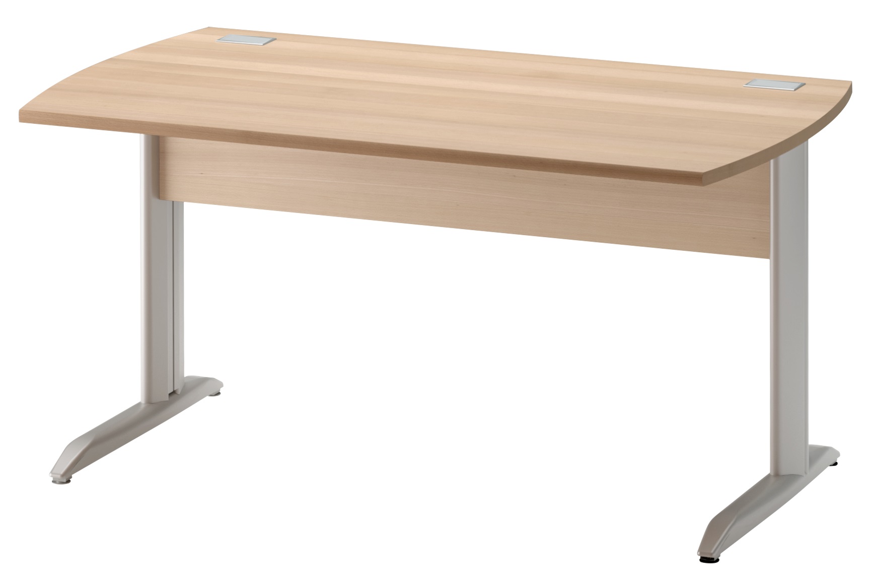 Bureau droit Jazz+ 120 cm pieds métal hêtre ambré et gris météor Gautier Office