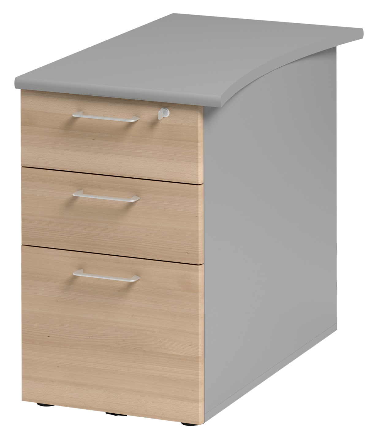 Caisson bout de bureau Jazz+ hêtre ambré et gris météor Gautier Office
