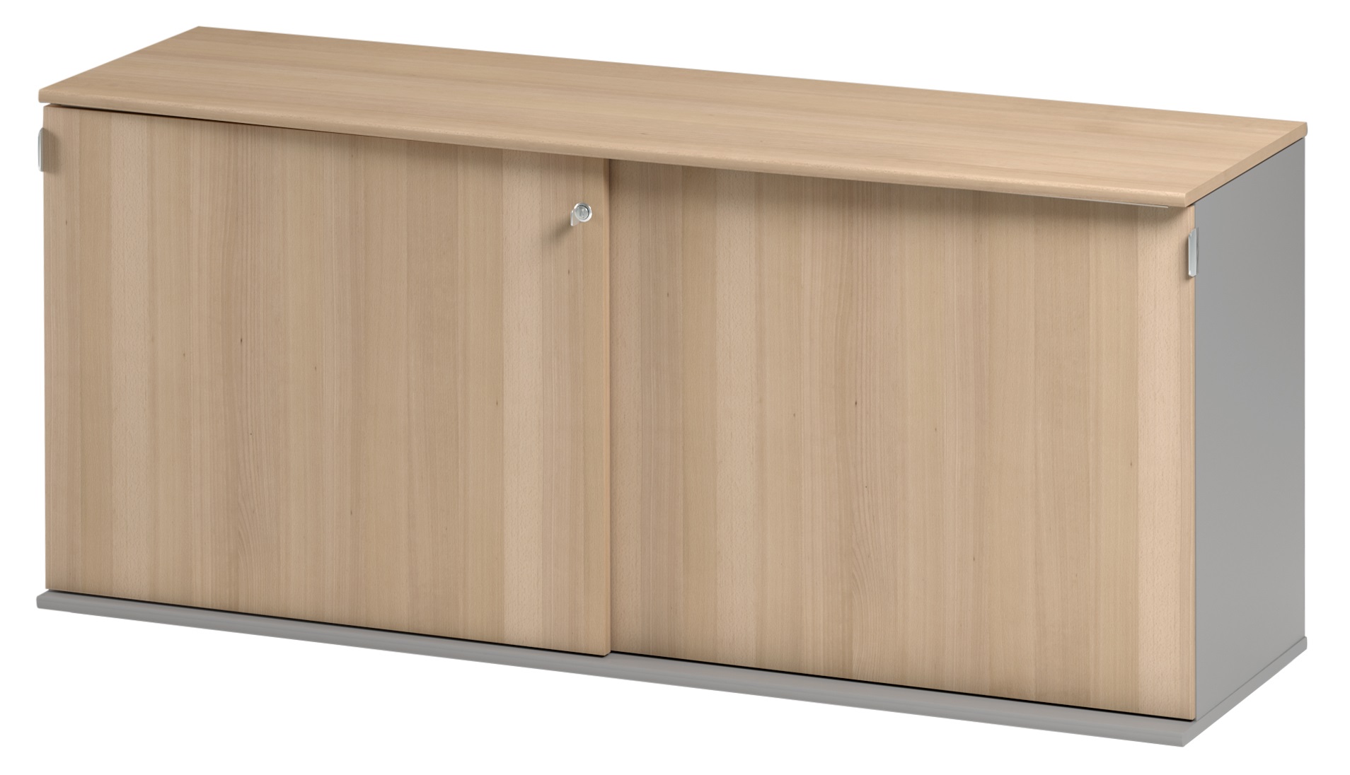 Crédence 160 cm Jazz+ hêtre ambré et gris météor Gautier Office