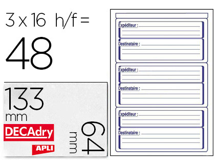 AGIPA ETIQUETTE COURRIER 39266