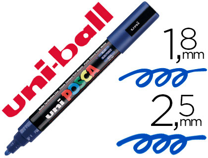 Marqueur Posca PC-5M pointe conique moyenne bleu foncé vue 2