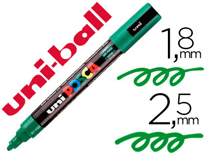 Marqueur Posca PC-5M pointe conique moyenne vert foncé vue 2