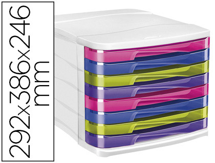 Module de classement CEP Happy 8 tiroirs multicolore vue 2