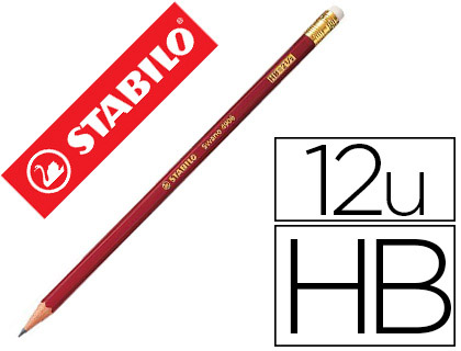 Crayon graphite Stabilo Swano HB bout gomme vue 2