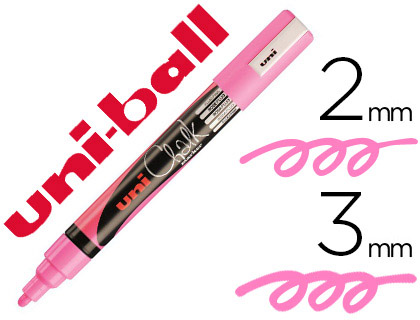 Marqueur craie Uni-ball Chalk Marker rose fluo pointe moyenne vue 2