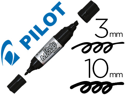Marqueur permanent Pilot Twin Marker Jumbo noir vue 2