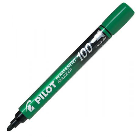 Marqueur permanent Pilot 100 vert pointe ogive fine vue 2