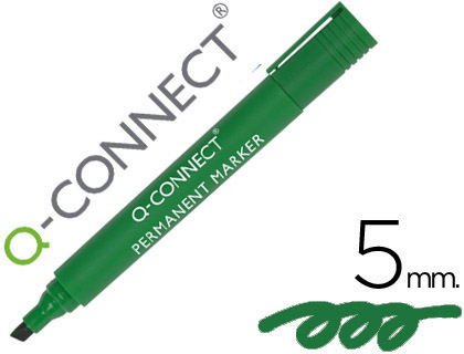 Marqueur permanent Q-Connect pointe biseautée 5 mm vert vue 2