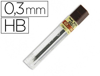 Mines Pentel 0,3 mm HB vue détaillée 14486