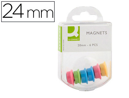 Aimants ronds Q-CONNECT coloris assortis boîte de 6 vue 2