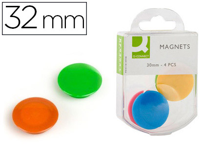 Aimants ronds Q-CONNECT coloris assortis boîte de 4 vue 2