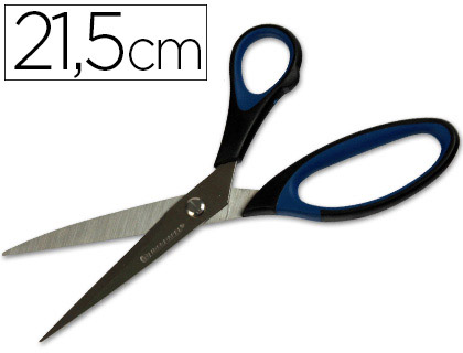 Ciseaux de bureau Q-Connect Soft 21,5 cm anneaux caoutchouc larges