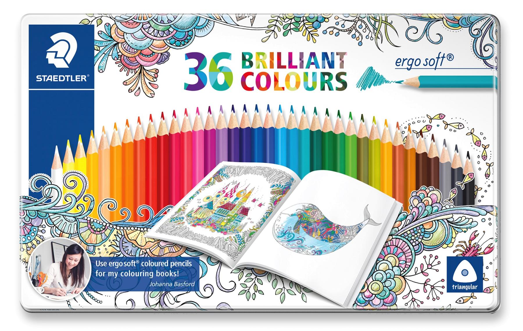 CRAYONS ERGOSOFT BOITE MÉTAL DE 36