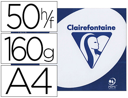 Papier Clairefontaine Clairalfa A4 160 g blanc, ramette de 50 feuilles