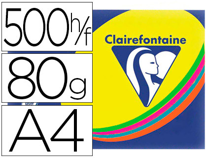 CLAIREFONTAINE TROPHÉE ASSORTIS FLUORESCENT A4 80G